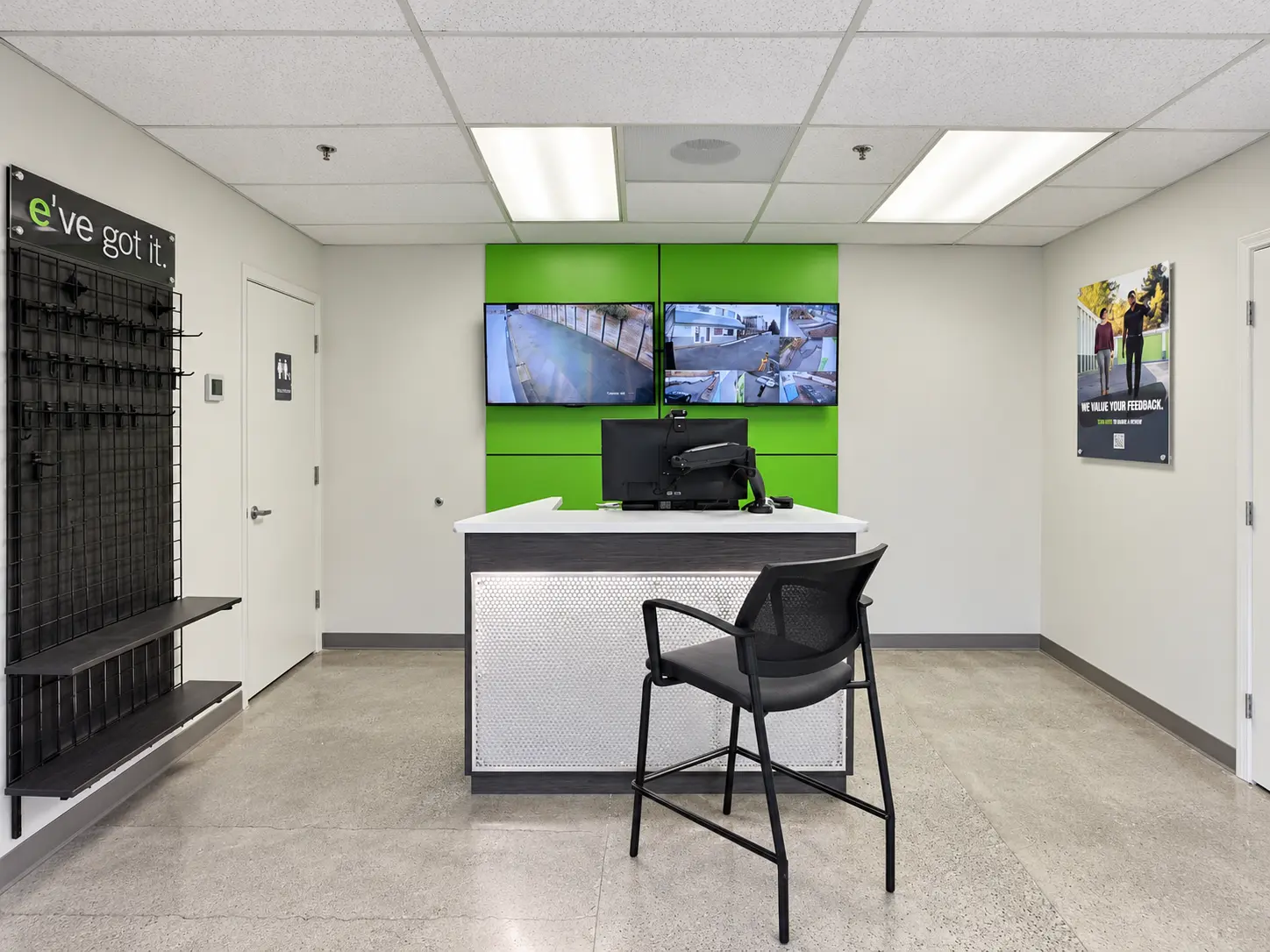 Completed commercial reception area